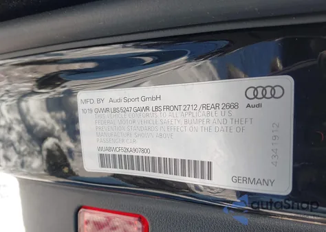2019 Audi Rs 5 2.9T from USA, damaged, VIN WUABWCF52KA907800